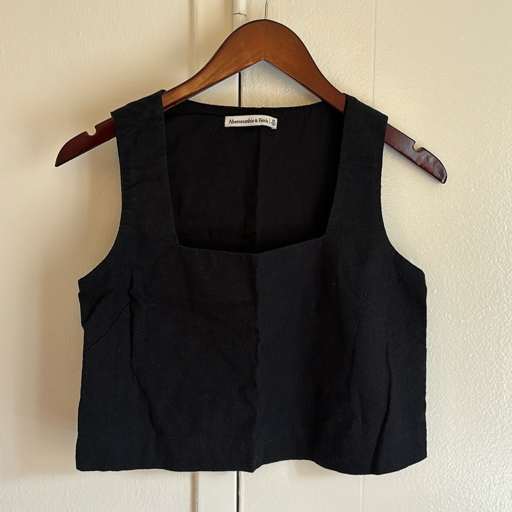 Abercrombie & Fitch Linen-Blend Squareneck Set Top